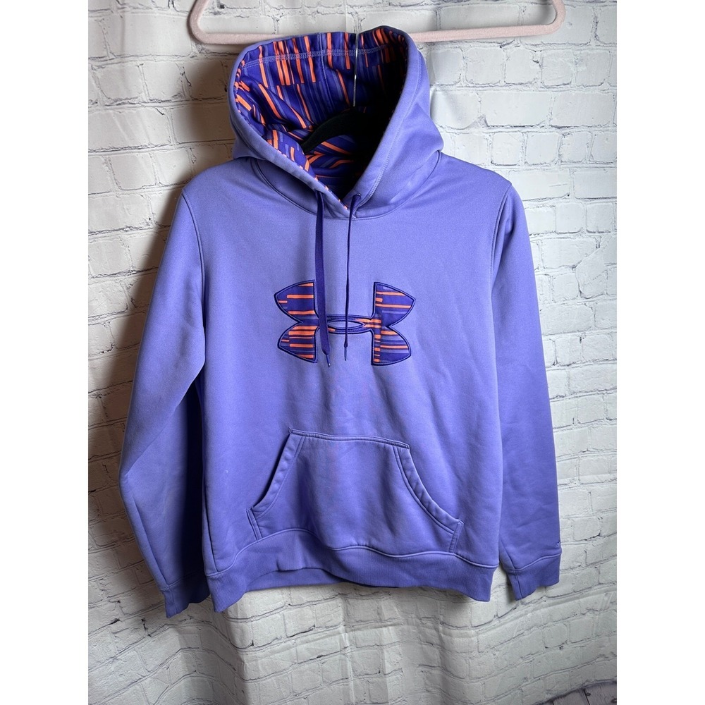 Under Armour UA Storm Hoodie Pullover Athletic Purple Orange Logo Size M